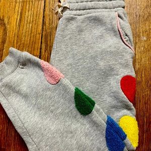 Mini Boden Sweatpants with ❤️ heart 💜 appliqués ❤️.